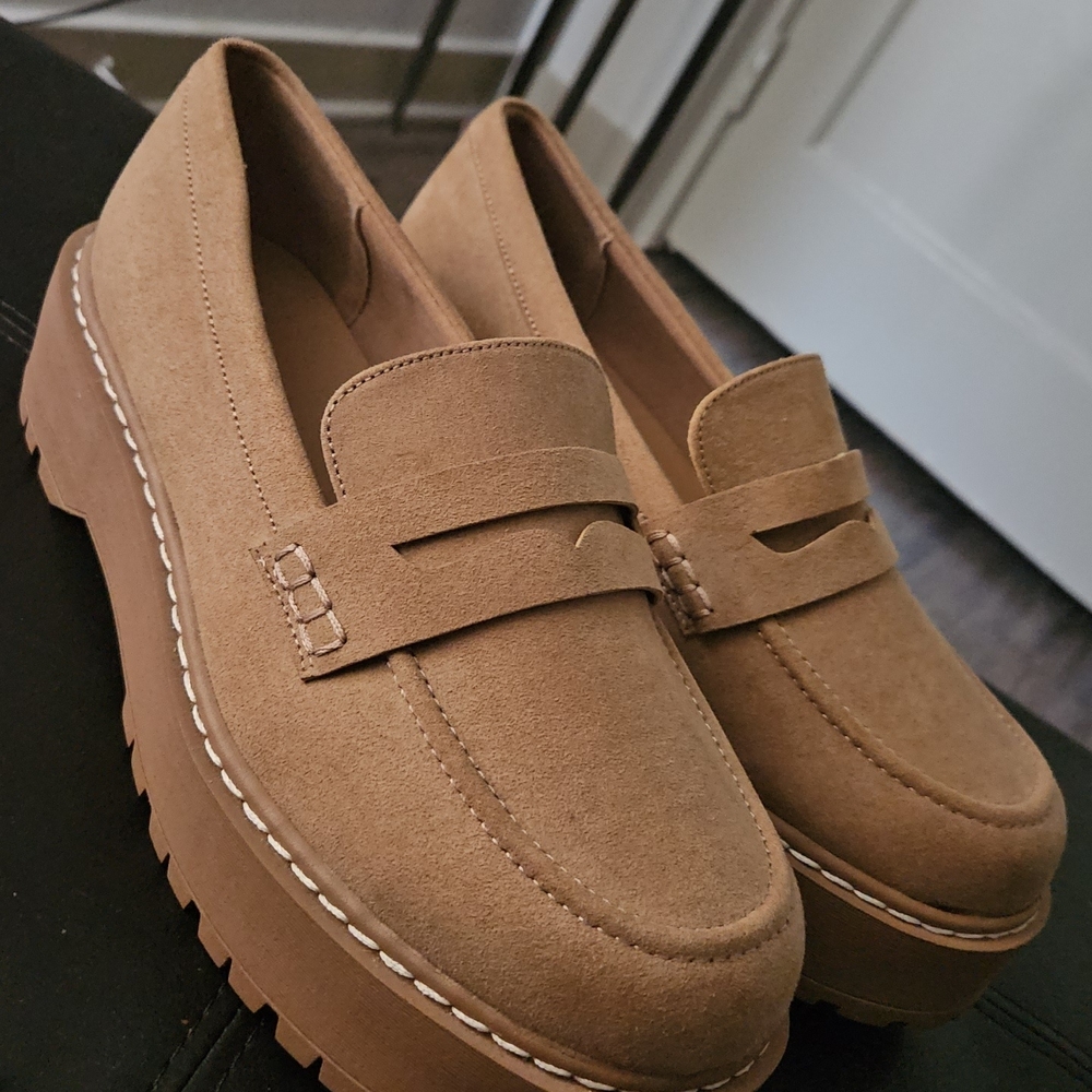 Torrid Tan Suede Flats with Chunky Sole